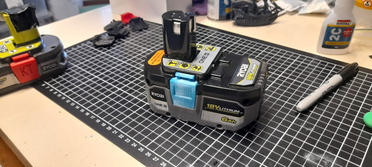 Ryobi Personalised Battery Release Buttons