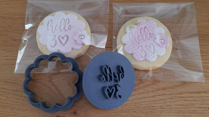 Hello 30 Cookie Cutter and Stamp