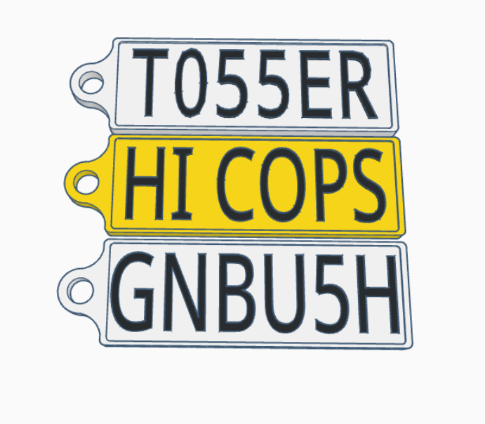 Personalised License Number Plate - Keychains