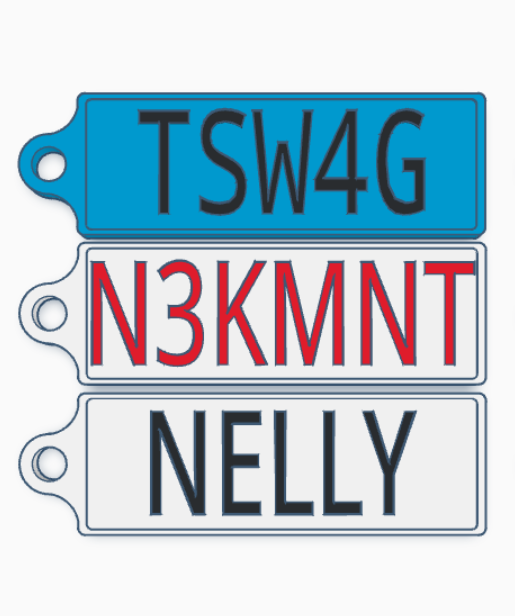 Personalised License Number Plate - Keychains