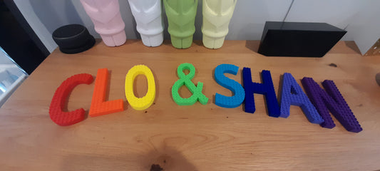 CUSTOM LEGO COMPATIBLE BLOCK LETTERS - Wall Mount or Free Standing!