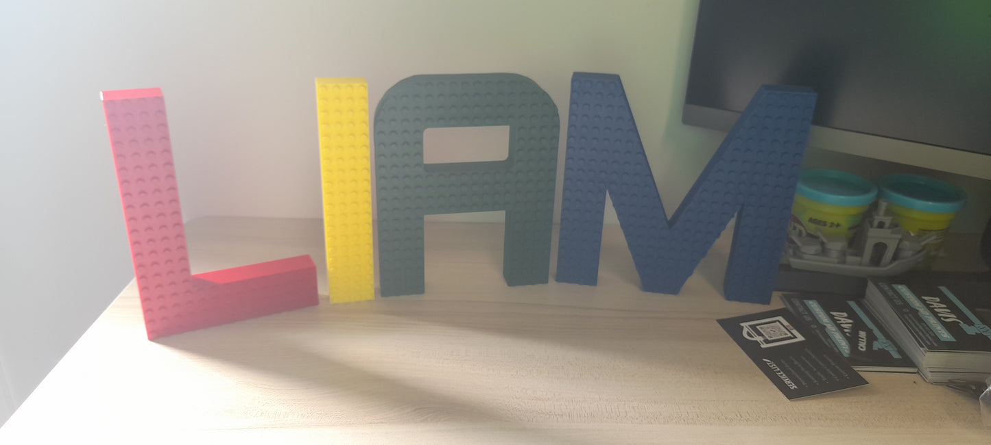 CUSTOM LEGO COMPATIBLE BLOCK LETTERS - Wall Mount or Free Standing!